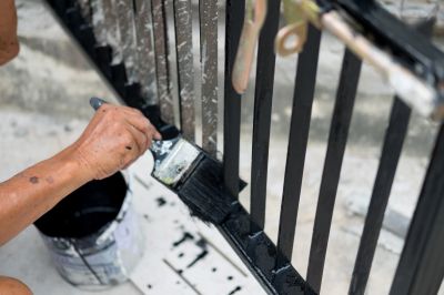 Iron Fence Painting Preparation